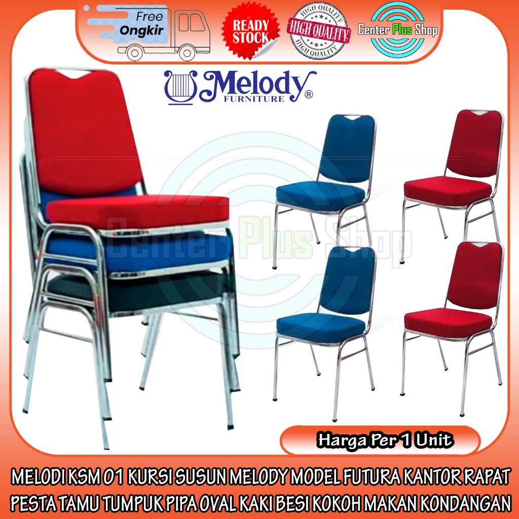Kursi Bangku Susun Melodi Ksm 01 Melody Kantor Rapat Pesta Tamu Tumpuk Pipa Oval Kaki Besi Kokoh Mak