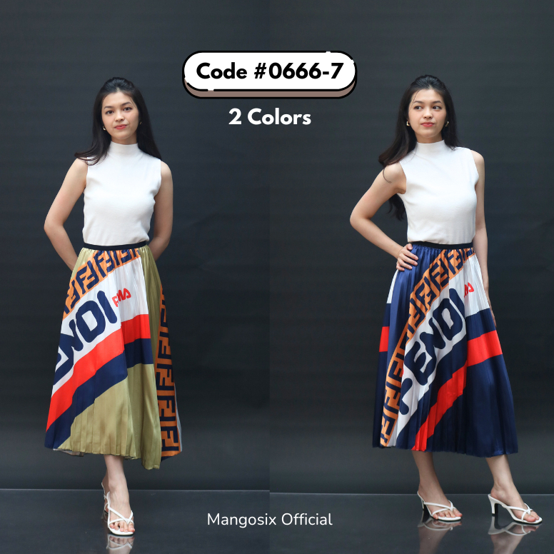 Rok Plisket Satin 0666-7/Rok Plisket Wanita/Rok Plisket Import