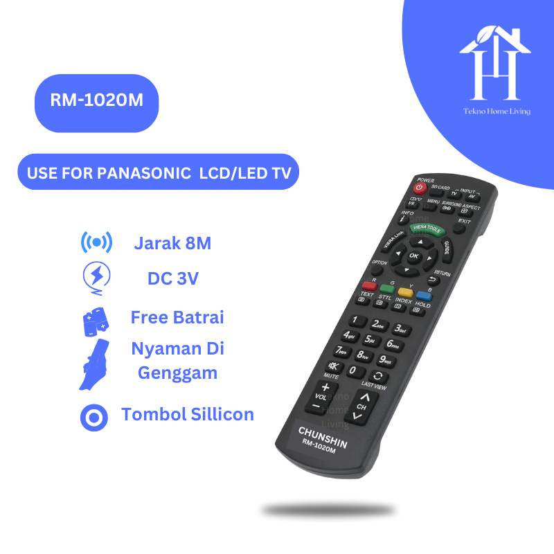 Remot Tv Panasonic LCD/LED/OLED TV Chunshin RM-1020M
