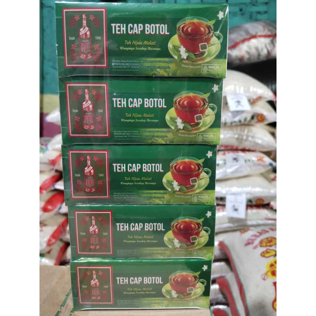 GROSIR TEH BOTOL CELUP MELATI/TEH MELATI CELUP CAP BOTOL 1 SLOP 5 DUS FREE TUMBLER