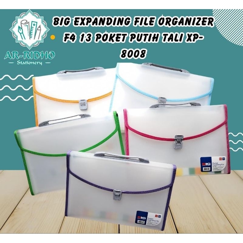 

BIG Expanding File/ Map Harmonika/ Organizer Dokumen F4 Folio FC 13 Poket Putih Tali XP-8008