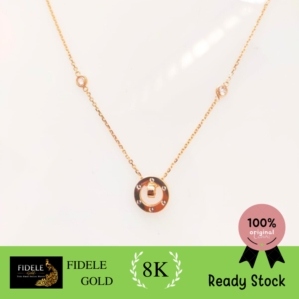 Kalung blgari ctr wanita fashion emas asli kadar muda lotus 375 8k