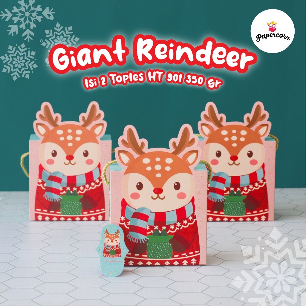 

10 Pcs Box Natal 2 Toples Persegi Panjang HT 901 / 350Gr - Giant Reindeer