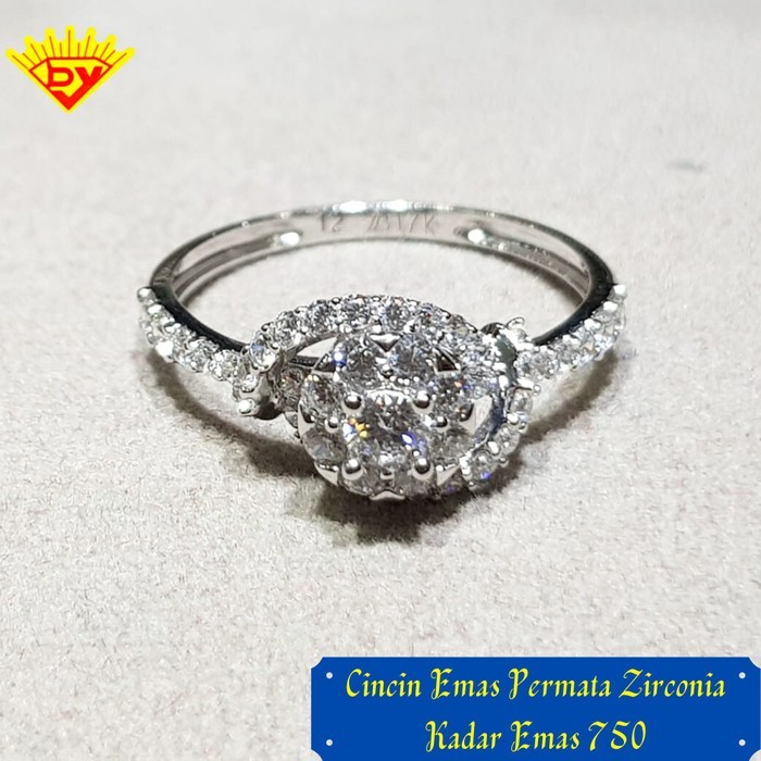 Cincin Emas Putih Kadar Emas 750