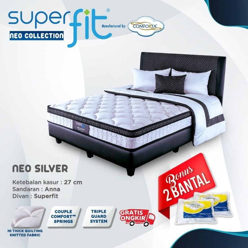 kasur springbed plush top Comforta - superfit neo silver 180x200 160x200 120x200 king queen single s