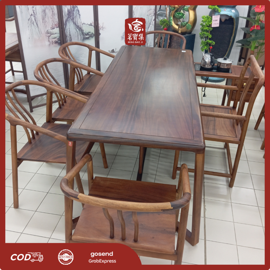 MING BAO JI Meja Teh China Set Z-006 Furniture Set Meja Teh Kursi Dengan Teko Panci Minimalis Clasic