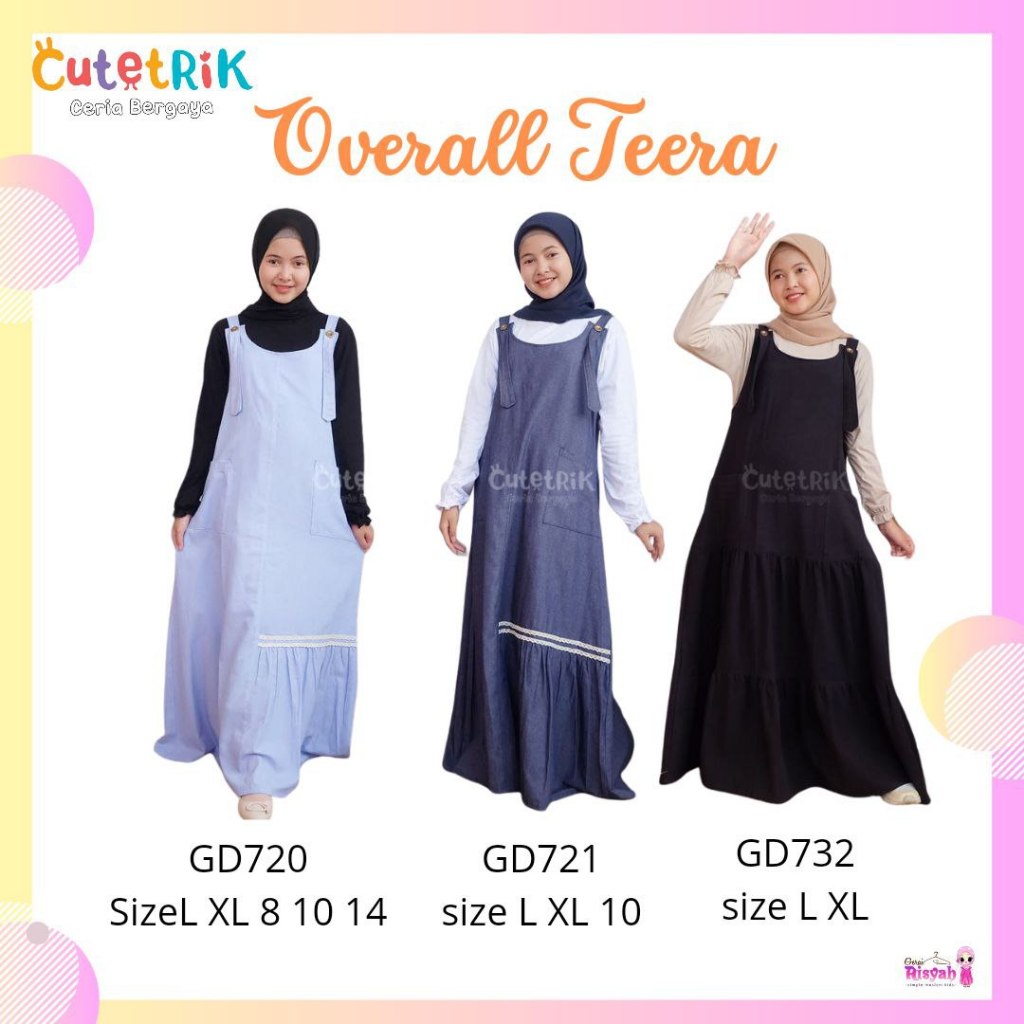 SALE CUTETRIK GAMIS ANAK PEREMPUAN Gamis Dinara Cutetrik terbaru Gamis Overall GS720 GD721 Baju musl