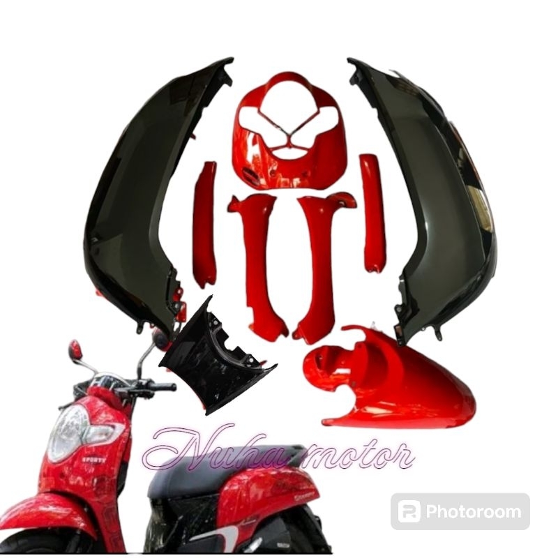Full body halus Scoopy donat 2017-2020 hitam glossy merah cabe