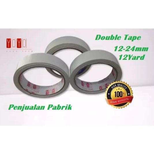 

[TERMURAH] Double Tape | Isolasi Double Tape Lakban Kertas 12 - 24 mm x 12 yard Murah Berkualitas