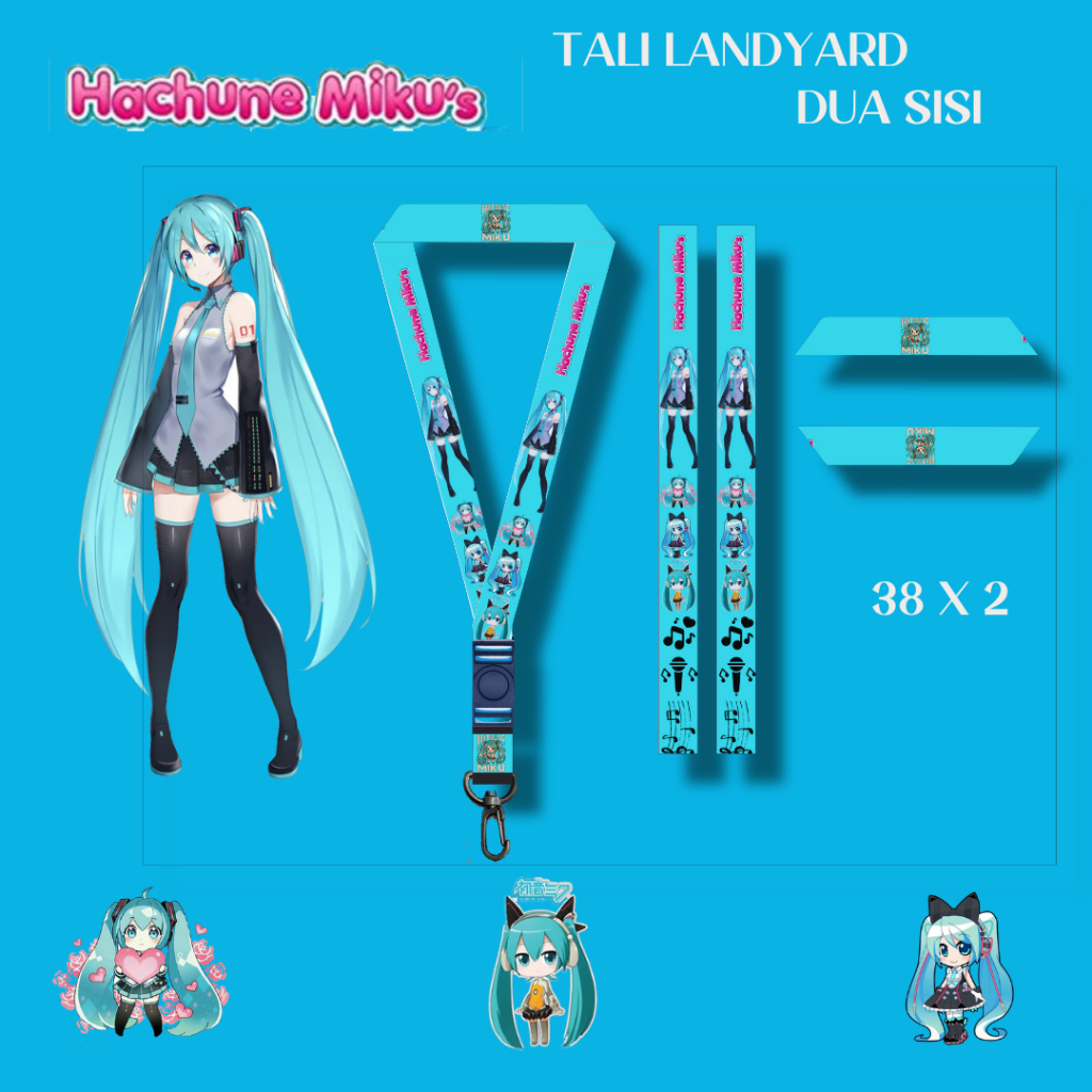 

STRAP LANYARD ID CARD Hachune Miku Gantungan Kunci Tali ID Card Name Tag