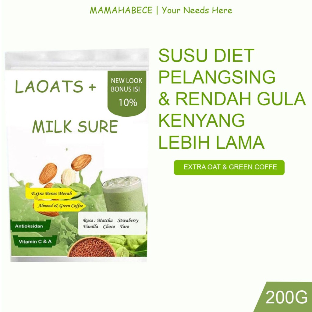 

Susu Diet Untuk Mengecilkan Perut Pelangsing Badan Minuman Diet Fiber Drink Susu Low Fat Rendah Lemak Laoats (200G)