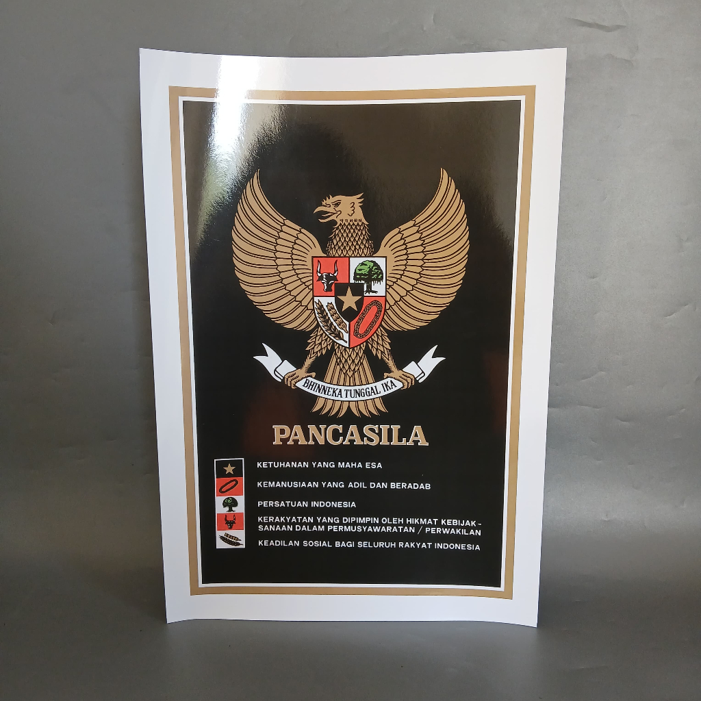Foto Pancasila A3 - Poster Pancasila - Poster 5 Sila Pancasila - Poster 5 Simbol Pancasila