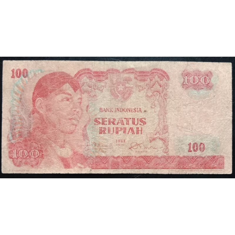 UANGKUNO 100 RUPiAH SUDIRMAN THN 1968