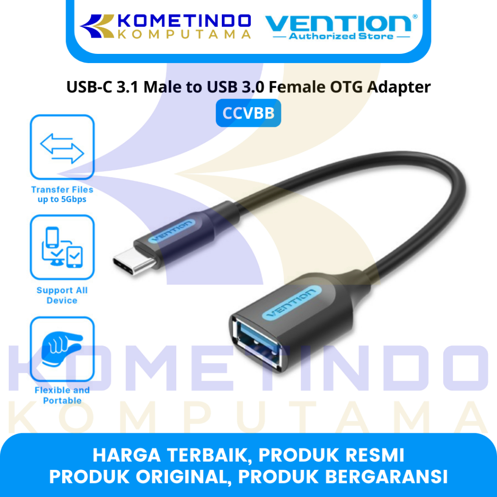 CCVBB VENTION USB 3.1(Gen 1) C Male to A Female OTG Cable 0.15M Black PVC Type - Adapter OTG