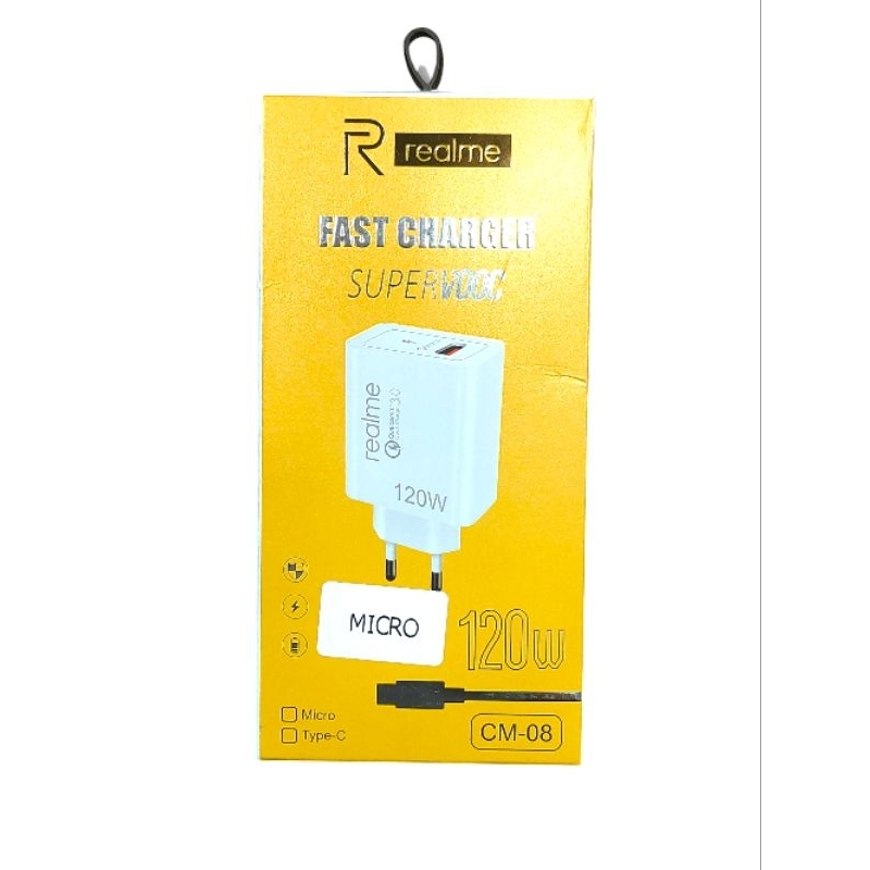 Charger Micro Realme 3  5 5i  5S   C1 C2 C3  C11 C12 C15 C30  120w  120watt  Original