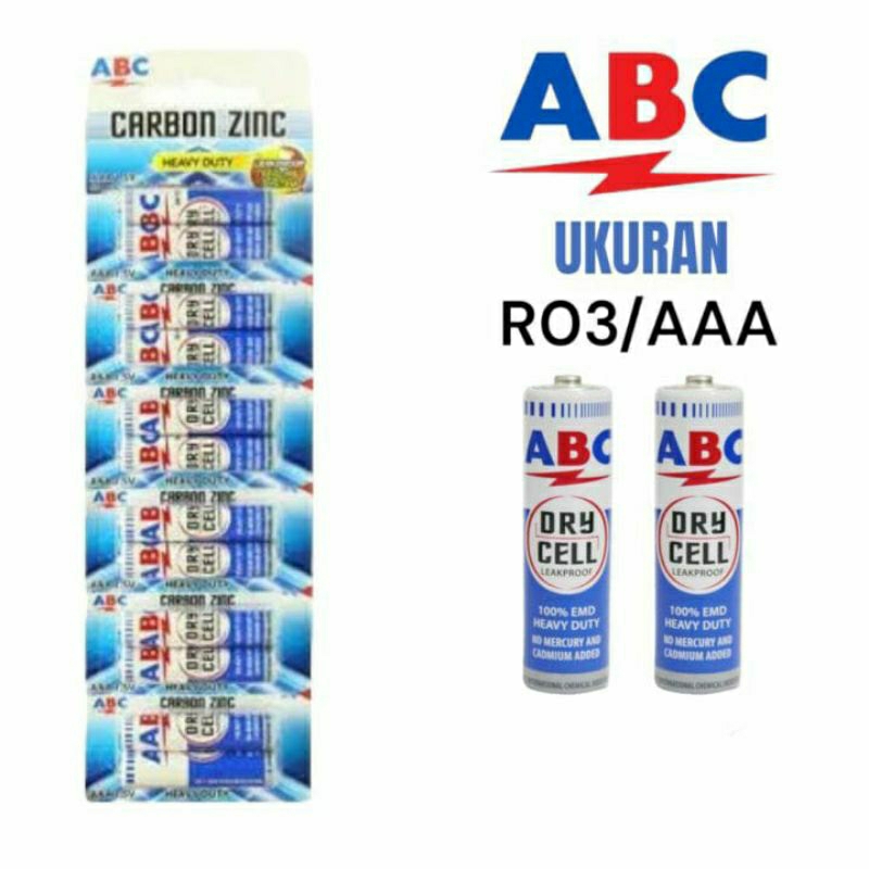 Baterai ABC AA Biru/Baterai ABC AAA Biru/ Batu ABC/Baterai