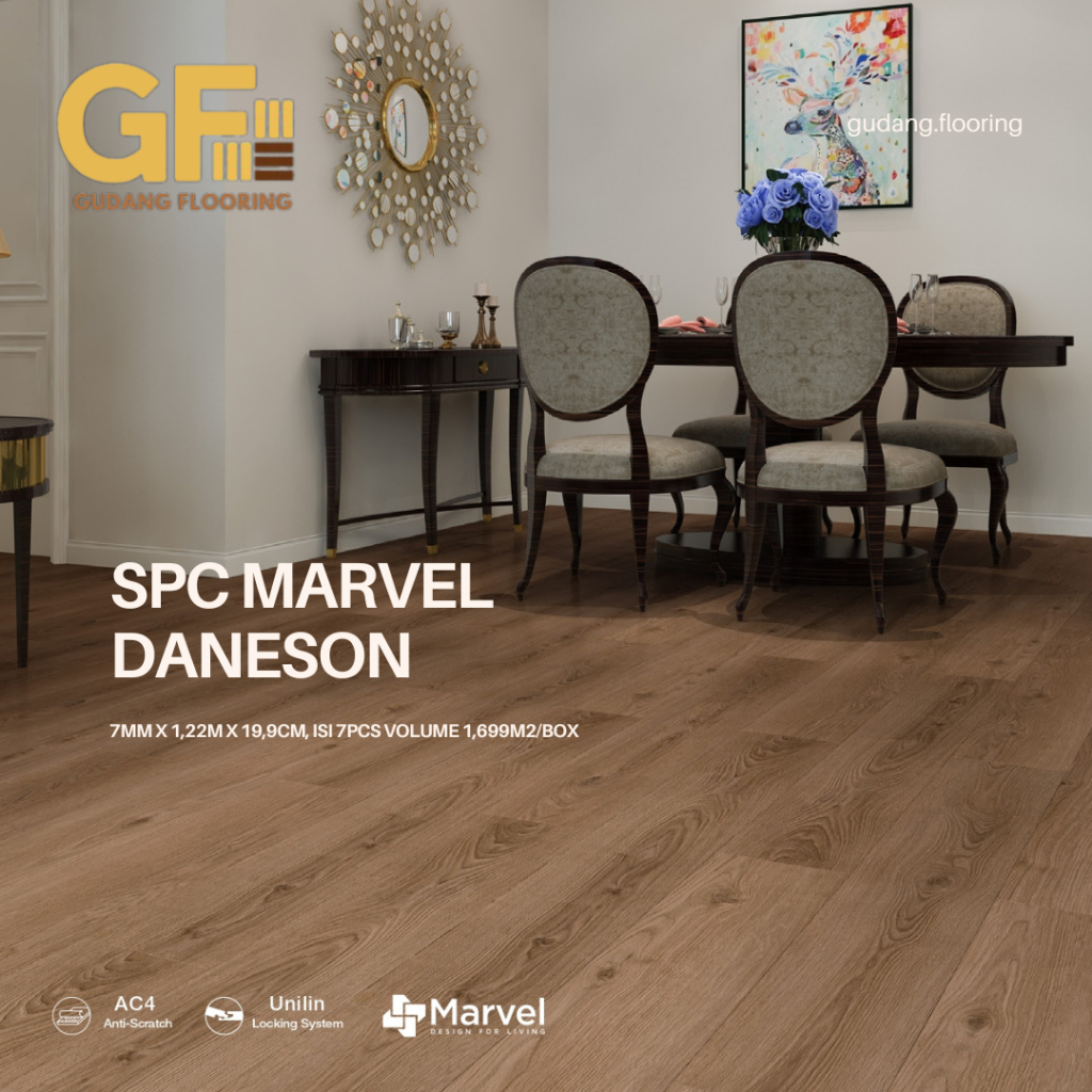VINYL SPC MARVEL DANESON | Lantai Vinyl SPC 7mm | Berkualitas