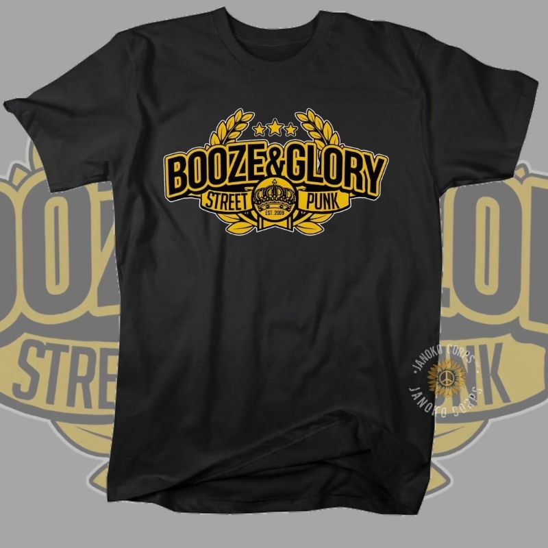 KAOS BAJU TSHIRT CASUAL PUNK HOOLIGANS BAND  BOOZE AND GLORY