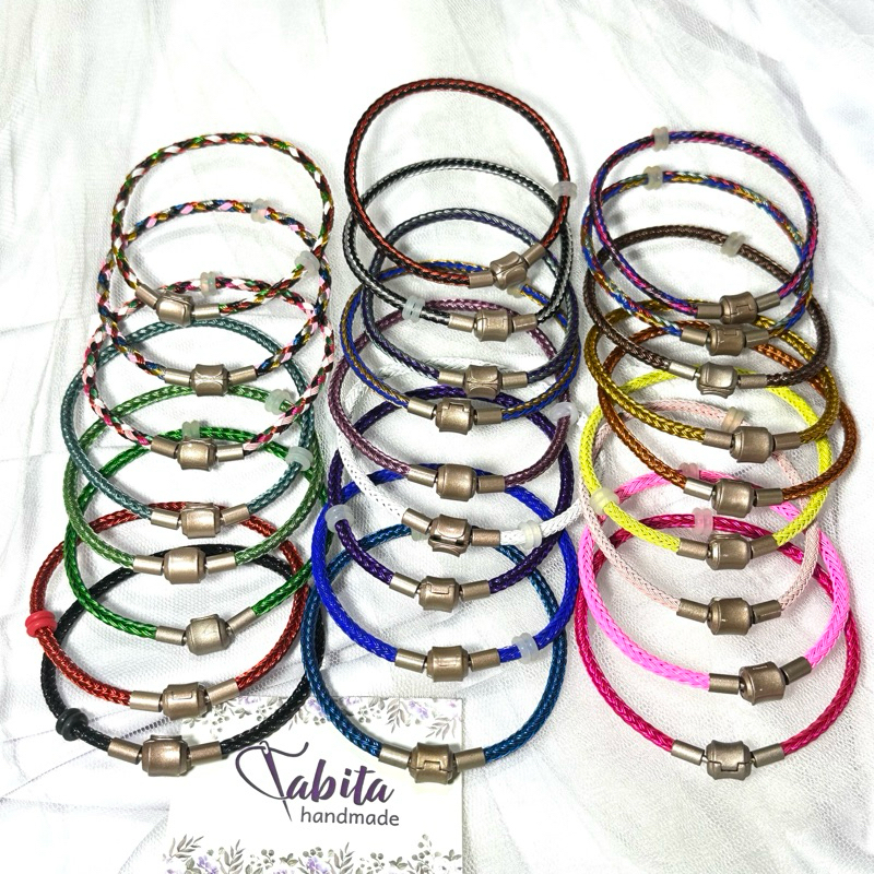 Gelang Tali kawat waterproof Dewasa pengunci copper gelang charm emas
