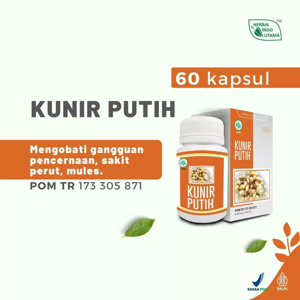 

KAPSUL KUNIR PUTIH HERBAL INDO UTAMA ISI 60 KAPSUL