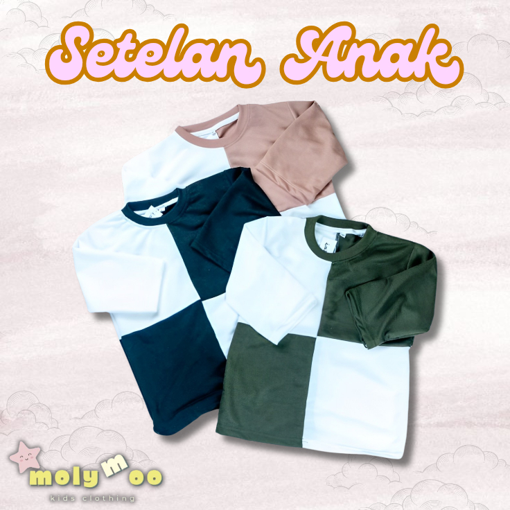 Setelan Baju Kotak Catur Anak Usia 1-12 Tahun Pakaian Anak Laki-Laki