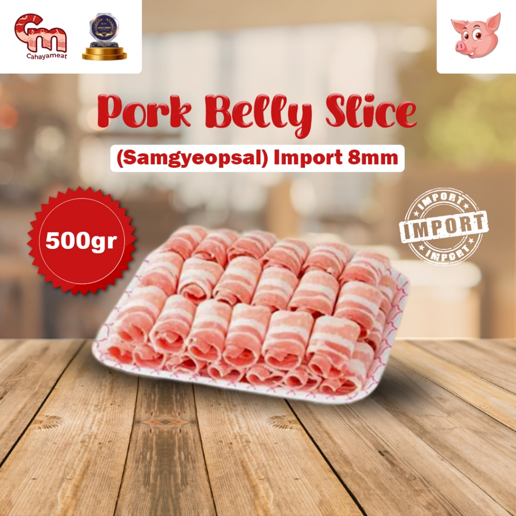 

Pork Bely Slice (Samgyeopsal) Import 8mm 500gr
