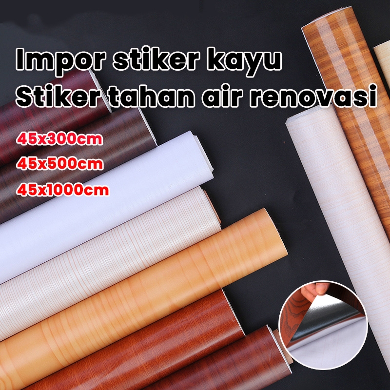 【Barang spot】stiker motif kayu wallpaper lemari stiker motif kayu furniture stiker dinding motif kay