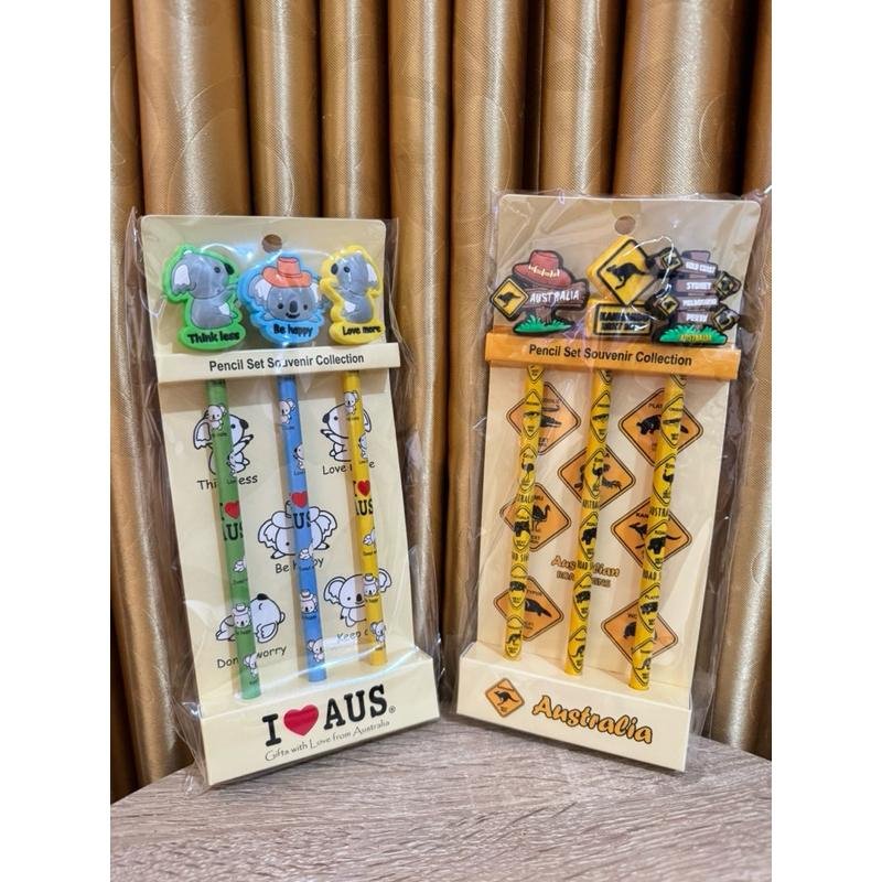

[HARGA AMBYAR] PENSIL SET ISI 3 SOUVENIR AUSTRALIA HAND CARRY AUSIE TERMURAH