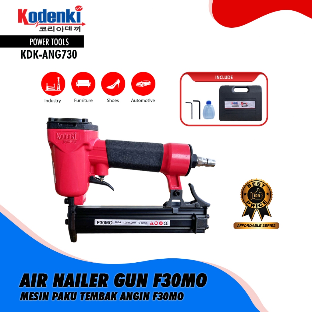 

KODENKI Air Nailer F30MO Mesin Air Nail Gun Alat Paku Tembak Stapler Gun F 30 - Alat Paku Tembak Lurus Stapler Angin F30 - Air Nailer Mesin Paku Tembak F30 Staples Angin F 30 Stapler - Mesin Isi Staples Kompresor Model Paku Lurus KDK-ANG730