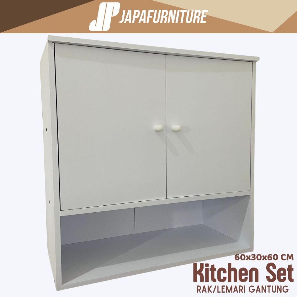 Kitchen Set Atas Ukuran 60x30x60cm 2 Pintu Minimalis Lemari Gantung/Lemari Dapur/Rak Lemari Dapur/Ra