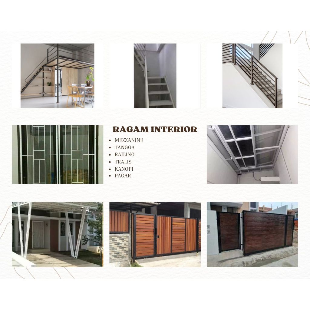 MEZZANINE | TEMPAT TIDUR | TANGGA | RAILING | TRALIS | KANOPI | PAGAR
