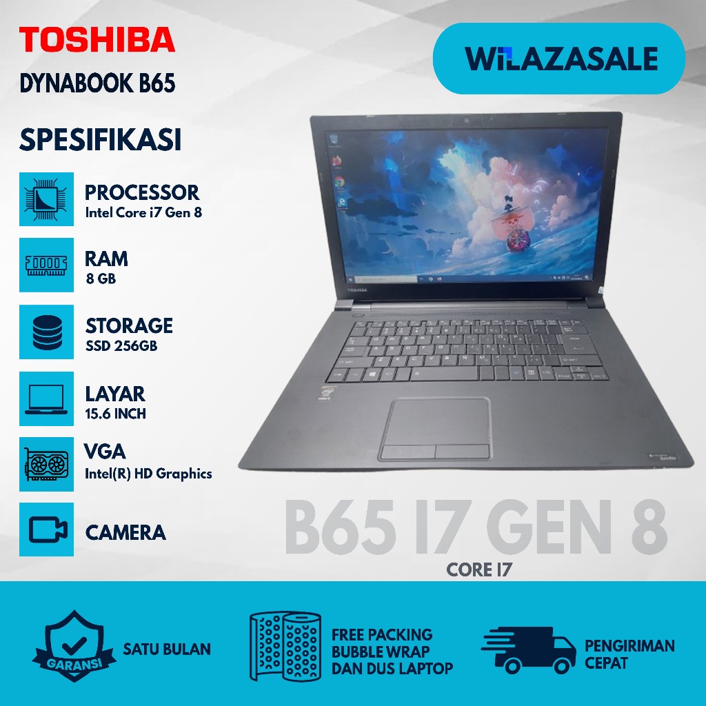 LAPTOP SECOND TOSHIBA DYNABOOK SATELLITE B65 CORE I5 GEN 5