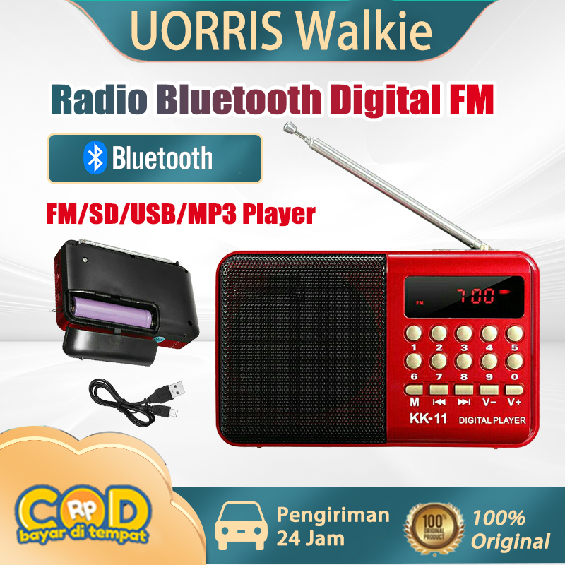 【READY YA】Hidup baterai ultra panjang Radio Bluetooth Digital FM/SD/USB/MP3 Player/ Radio Mini Termu