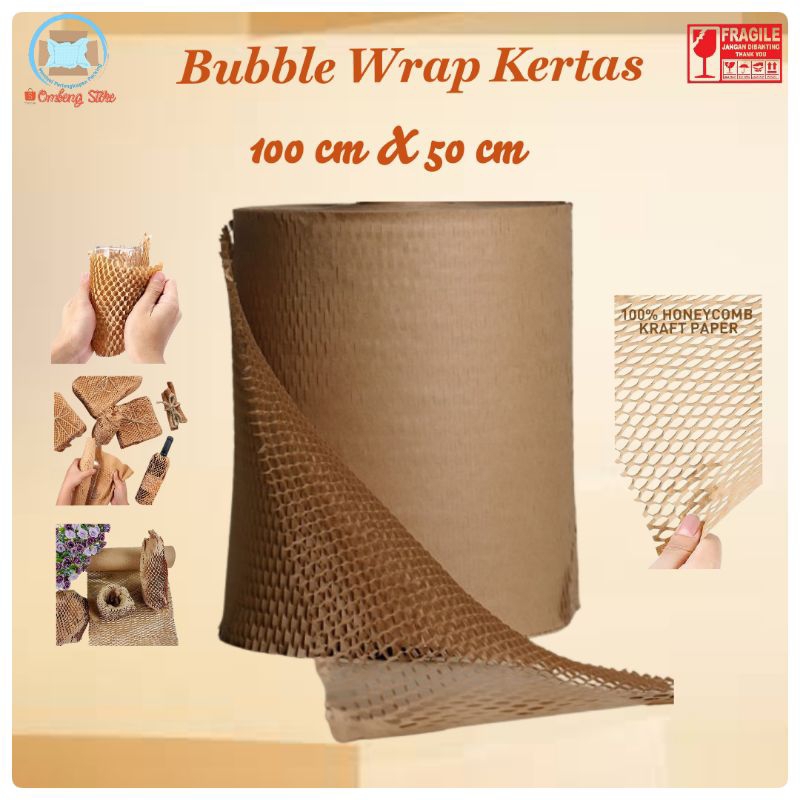 

HONEYCOMB PAPER WRAP/BUBBLE WRAP KERTAS/ECO FRIENDLY PACKAGING/HEXA WRAP UKURAN 100 CM X 50 CM
