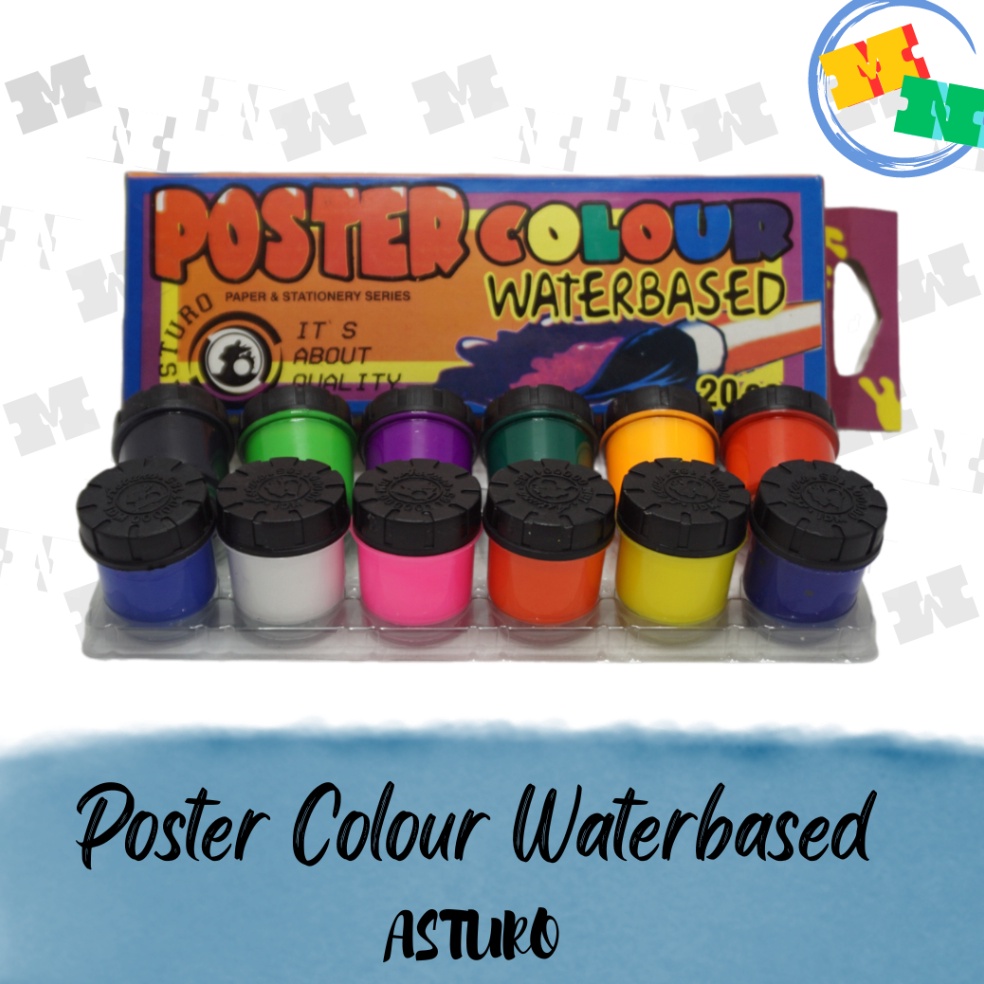 

Cat Poster ASTURO Waterbased Poster Colour 12 Warna x 2 cc p L3I8