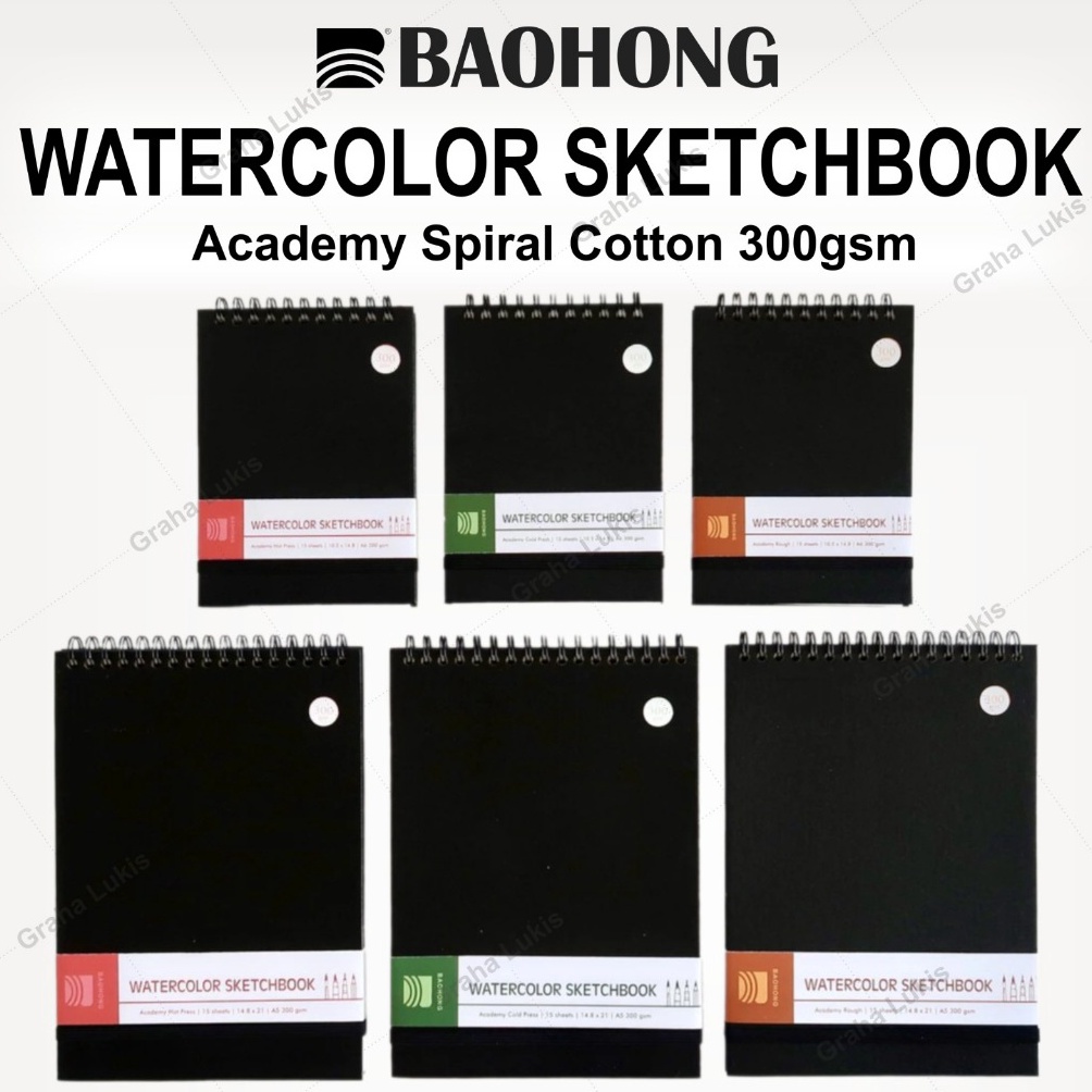 

KODE J73O Baohong Waterlor Sketchbook Academy Spiral Cotton 3gsm