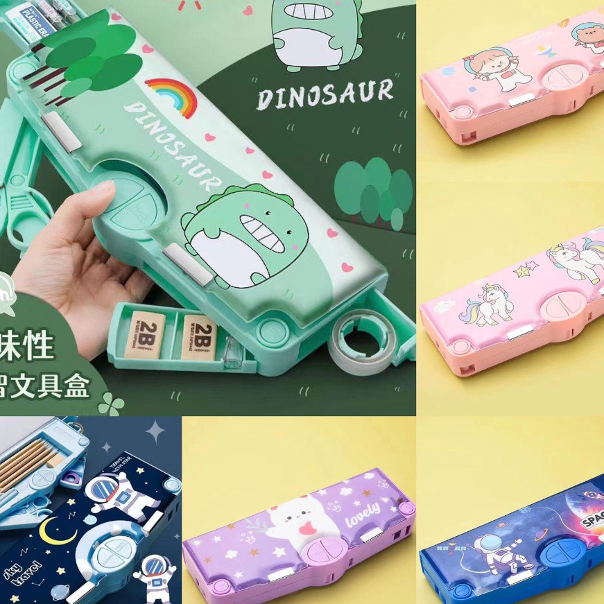 

Istimewa Kotak Pensil Mekanik Serbaguna Anak Sekolah Mekanik Multifungsi Fullset Penggaris Gunting Orinal