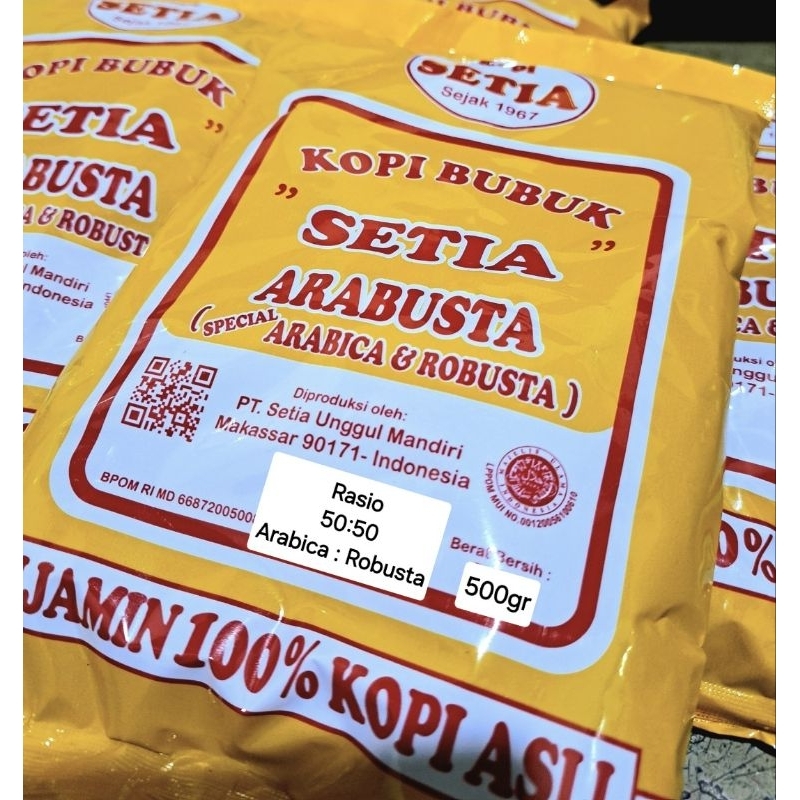 

Kopi Setia Spesial 500gr Rasio Arabica Robusta 50:50