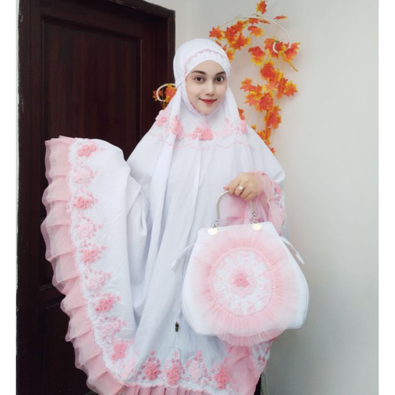 Mukena katun bordir rayon handmade