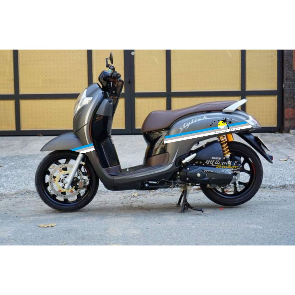 cutting sticker motor honda scoopy custom