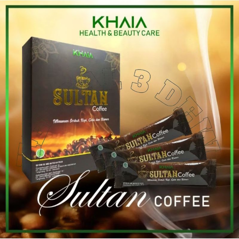 

SULTAN COFFEE KHAIA KOPI,GULA, KRIMER 1 BOX ISI 10 SACHET 100% ORIGINAL