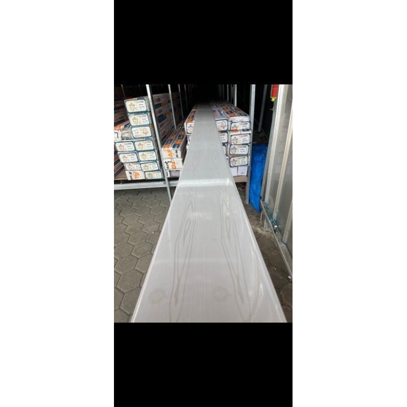 plafon pvc serat kayu putih glossy S612 perdus