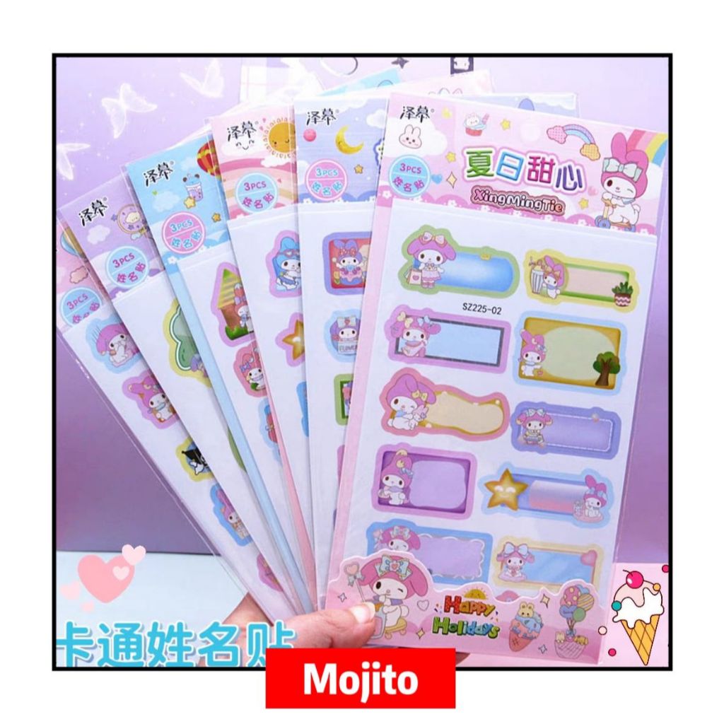 

[3 lmbr] Sticker nama sanrio / stiker nama sanrio / stiker sanrio / sticker buku sanrio / label nama sanrio