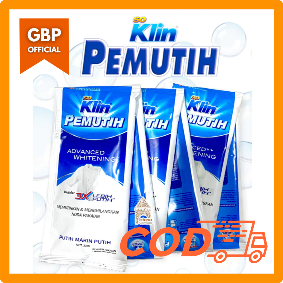 Soklin Pemutih Pakaian Sachet 33ml So Klin Pemutih