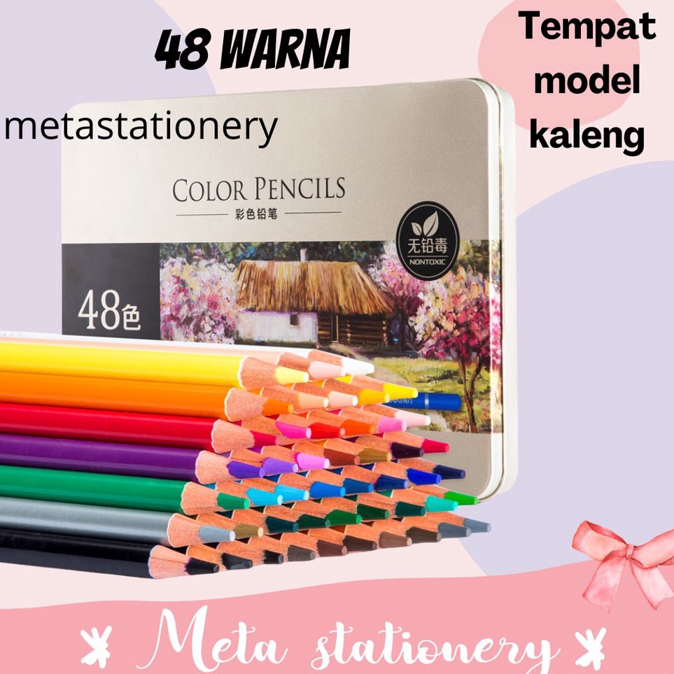 

ART E8K6 Oil Pencil Color Pensil Warna Minyak 48 Warna Tin Deli