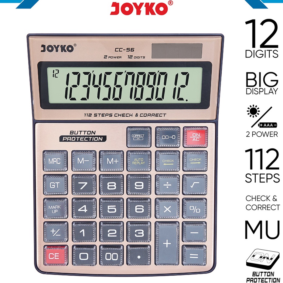 

Cepat Calculator Kalkulator Joyko CC56 12 Dits