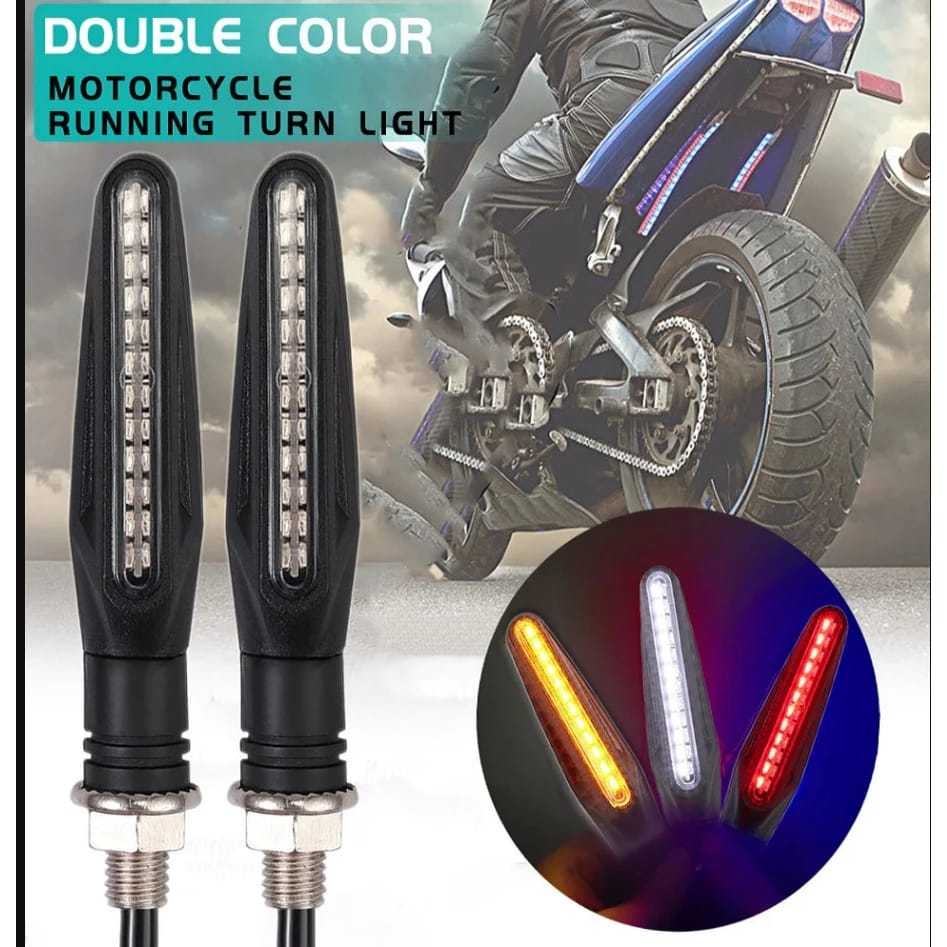 Sein Running Lampu Sen Running LED Lidi 2 Mode Universal Motor Vixion Tiger megapro Cb verza