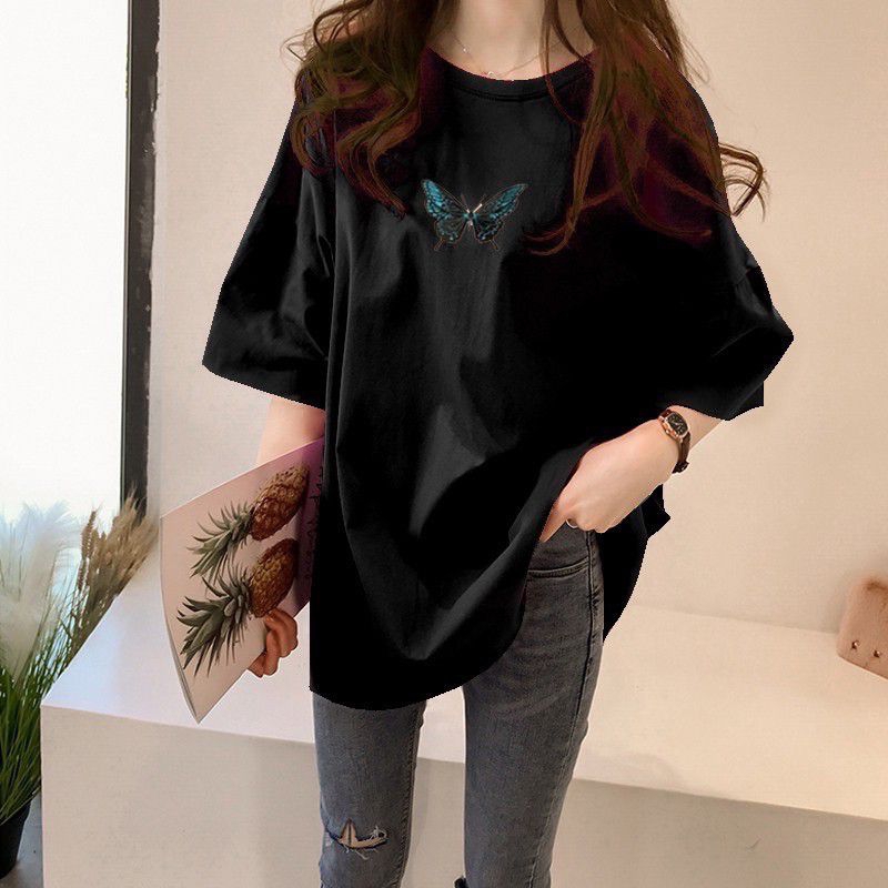 kaos oversize wanita kupu kupu butterfly