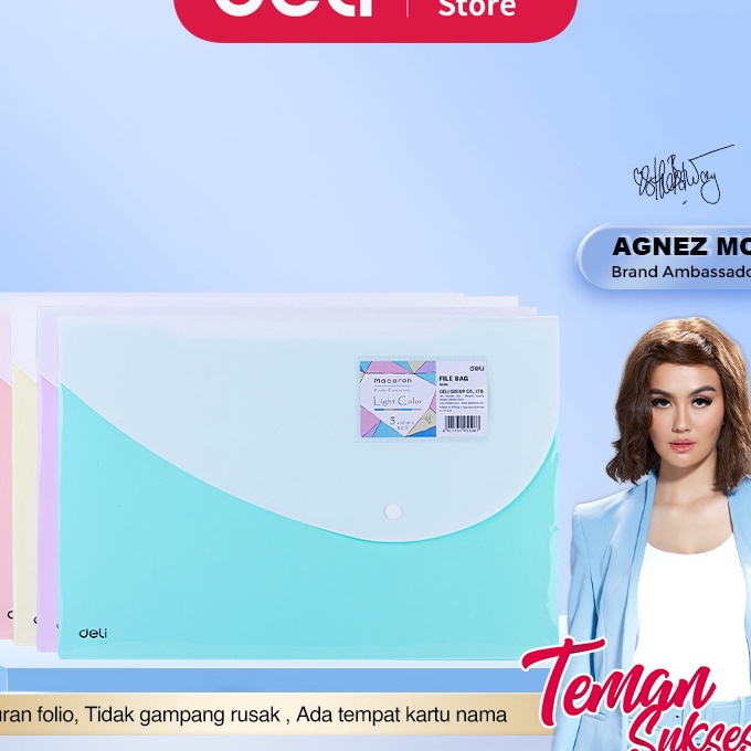 

Pilihan Deli File Bag Tempat file Sistem pembuka penutup yang mudah warna cerah E556