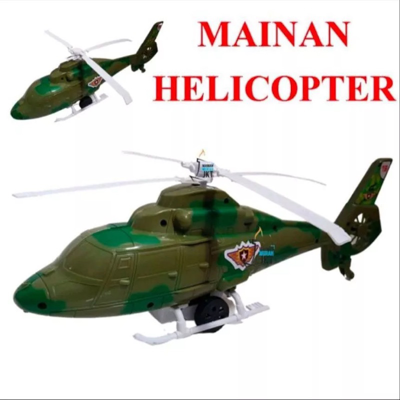 Mainan Anak Helicopter Army / Helicopter Tentara / Combat Helicopter / Mainan Helicopter Anak Tarik